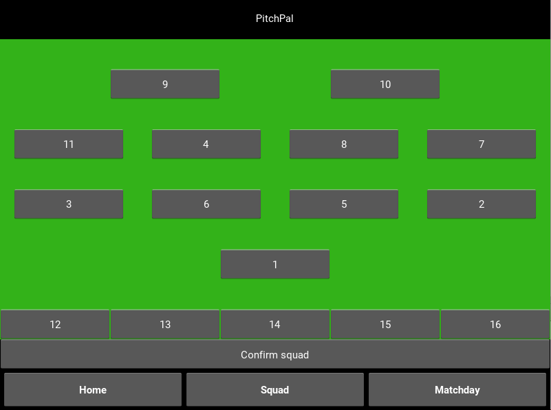 Click on a playing position Alt text