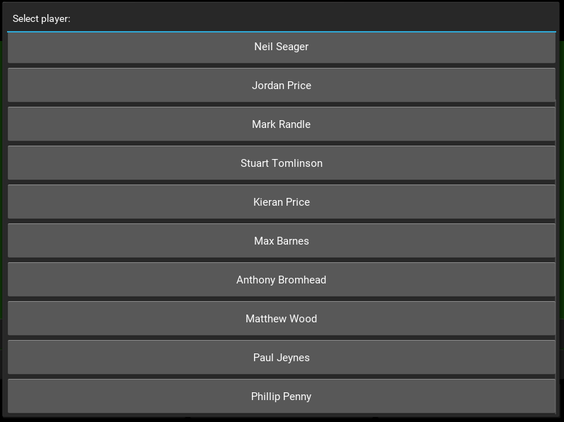 Select a player Alt text
